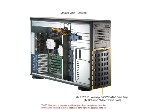 Supermicro Workstation Rackmount Supermicro SYS-741P-TR DP 4U rackmount tower workstation with 1GbE for ...